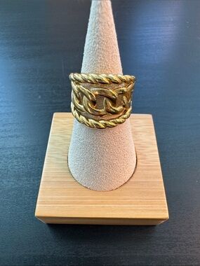 Chunky Gold Link Rope Band Ring